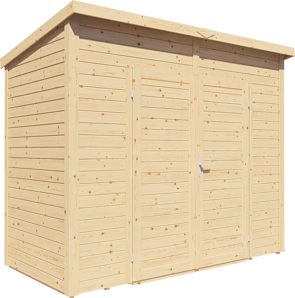 Bertilo Gerätehaus Timmo 2 - 19 mm naturbelassen Timmo 2: 244x121 cm