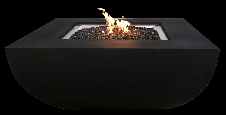 Gardenforma Gas Feuerstelle Itasy, Beton-Optik schwarz, aus Faserbeton