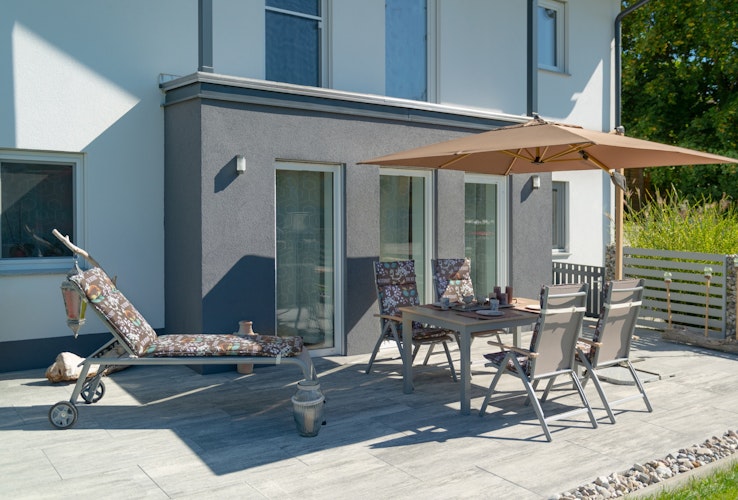 doppler Pendelschirm ALU WOOD 220 x 300, Aluminium Esche-Optik / 100 % Polyester 180 g/m²