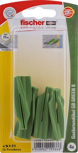 FISCHER Gasbetondübel GB 8 GREEN K (4 Stück)