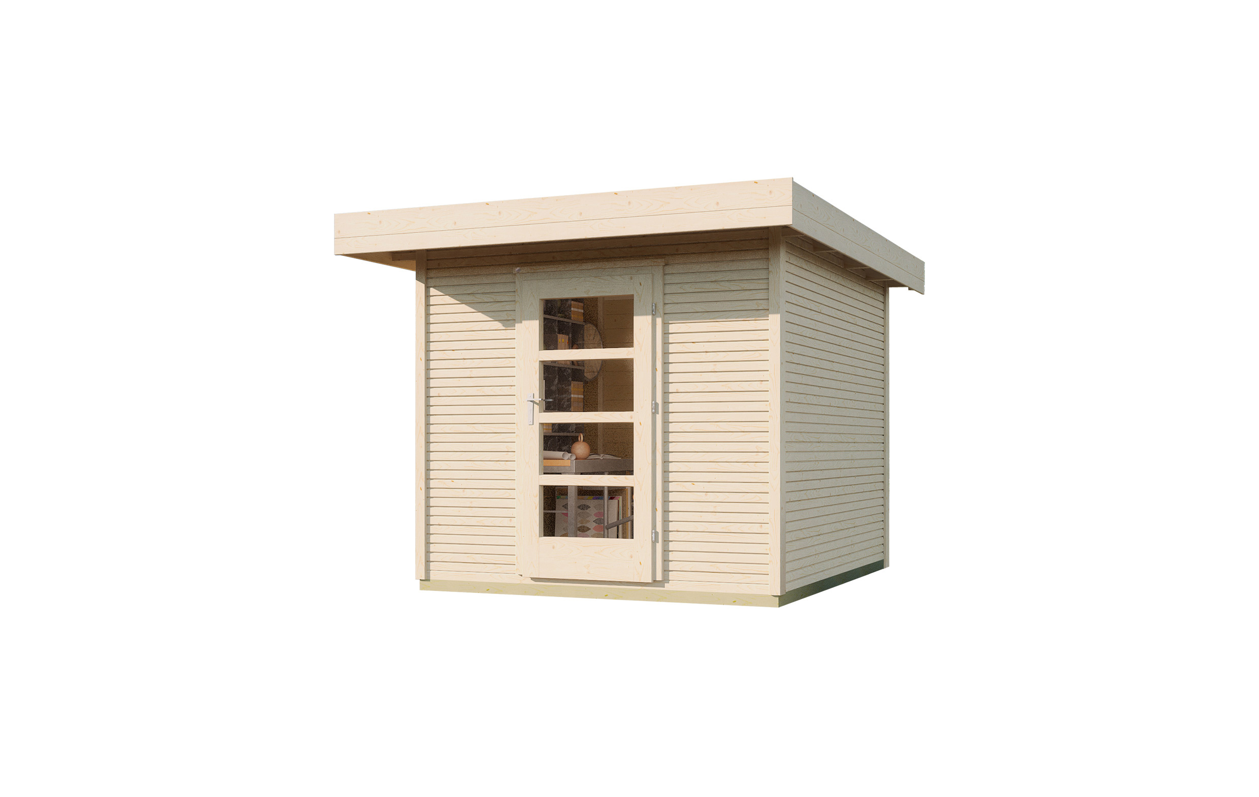 Weka Gartenhaus Designhaus wekaLine 172 mit Vordach (50 cm)-Gr. 1 (205 x 210 cm)-naturbelassen - 50 % Rabatt auf Dachein...