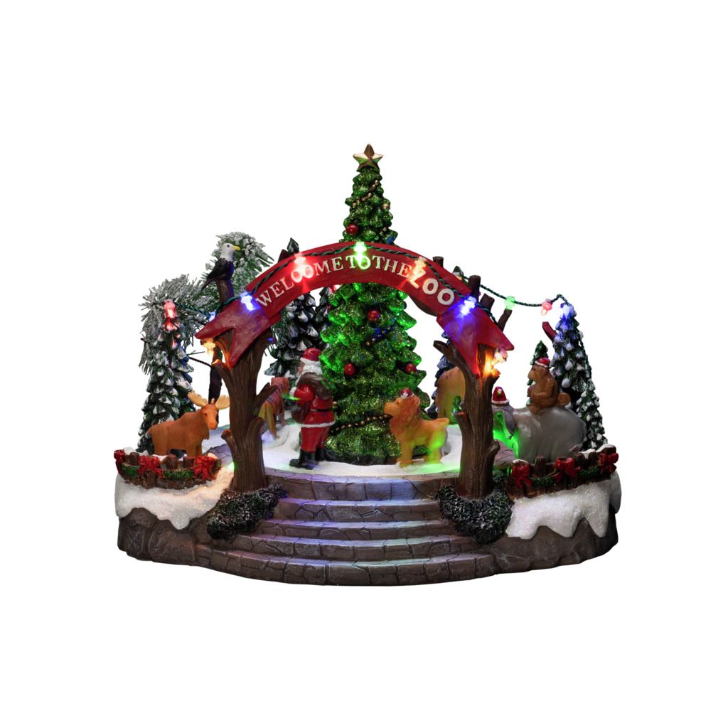 Konstsmide Weihnachtsbeleuchtung LED Szenerie Weihnachtszoo mit Musik