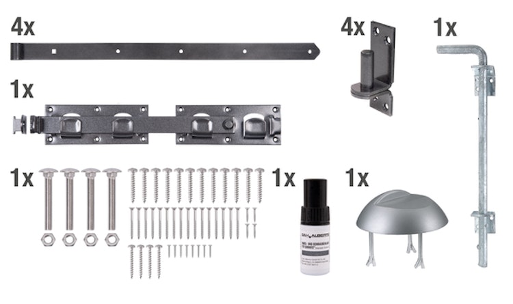 Alberts® Beschlagsortiment für Doppeltore DURAVIS® schwarzdiamant