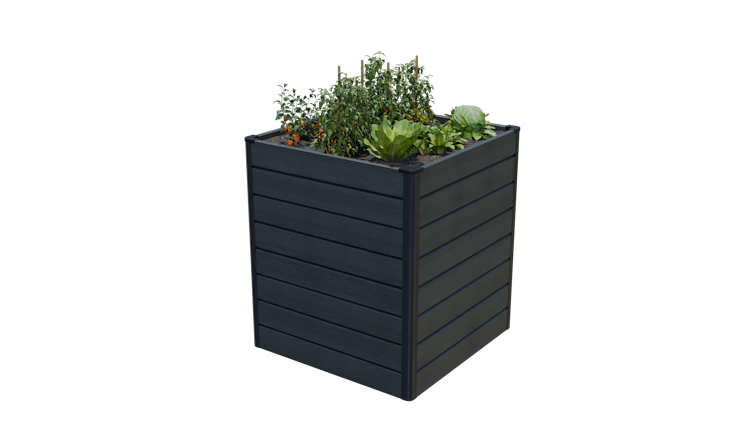 GroJa Solid Rhombus Stecksystem Hochbeet Cube 70 x 70 x 79 cm  Steingrau co-extrudiert