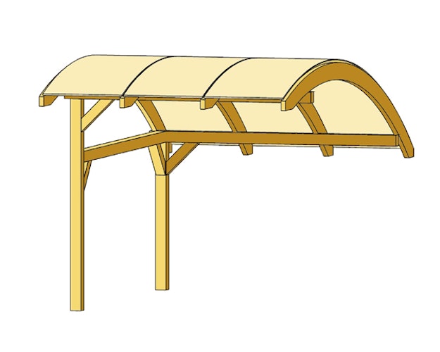 Skan Holz Schwaben Carport-Stellplatzerweiterung aus Leimholz Breite 299cm