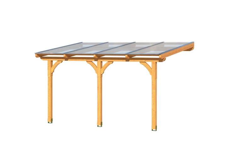 Skan Holz Terrassenüberdachung Rimini aus Douglasie mit Mittelpfosten Breite 434 cm