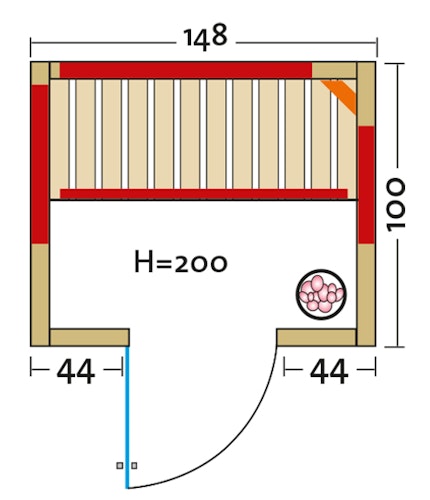 Infraworld Infrarotkabine TrioSol Natura 148 inkl. 5-teiligem gratis Zubehörset