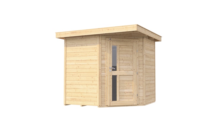 Weka 21 mm Gartenhaus 229 A Eckhaus inkl. moderner Design-Einzeltür