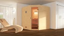 Vorschaubild Weka Sauna Valida Eck Gr. 2 mit Glastür+Fenster - Massivholzsauna 38 mm