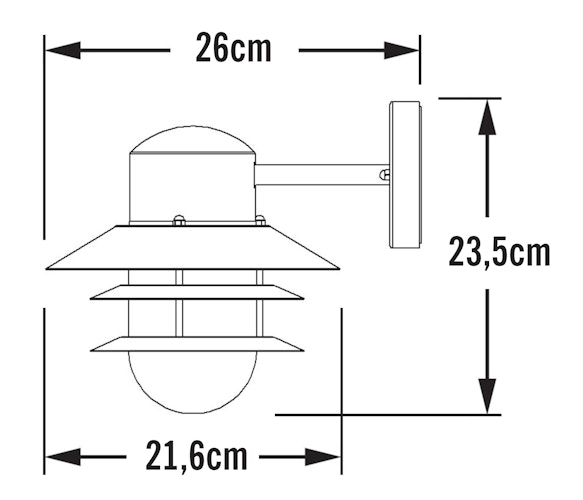 Konstsmide Wandleuchte Modena, schwarz lackiert, klares Glas (7310-750)