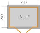 Vorschaubild Weka Gartenhaus 264 mit Oberlichtern - 21 mm