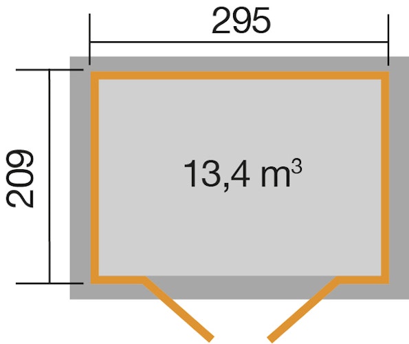 Weka Gartenhaus 264 mit Oberlichtern - 21 mm