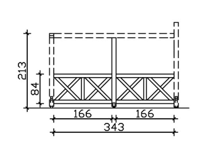 Skan Holz Andreaskreuz Seitenwände für freistehende Terrassenüberdachungen Leimholz