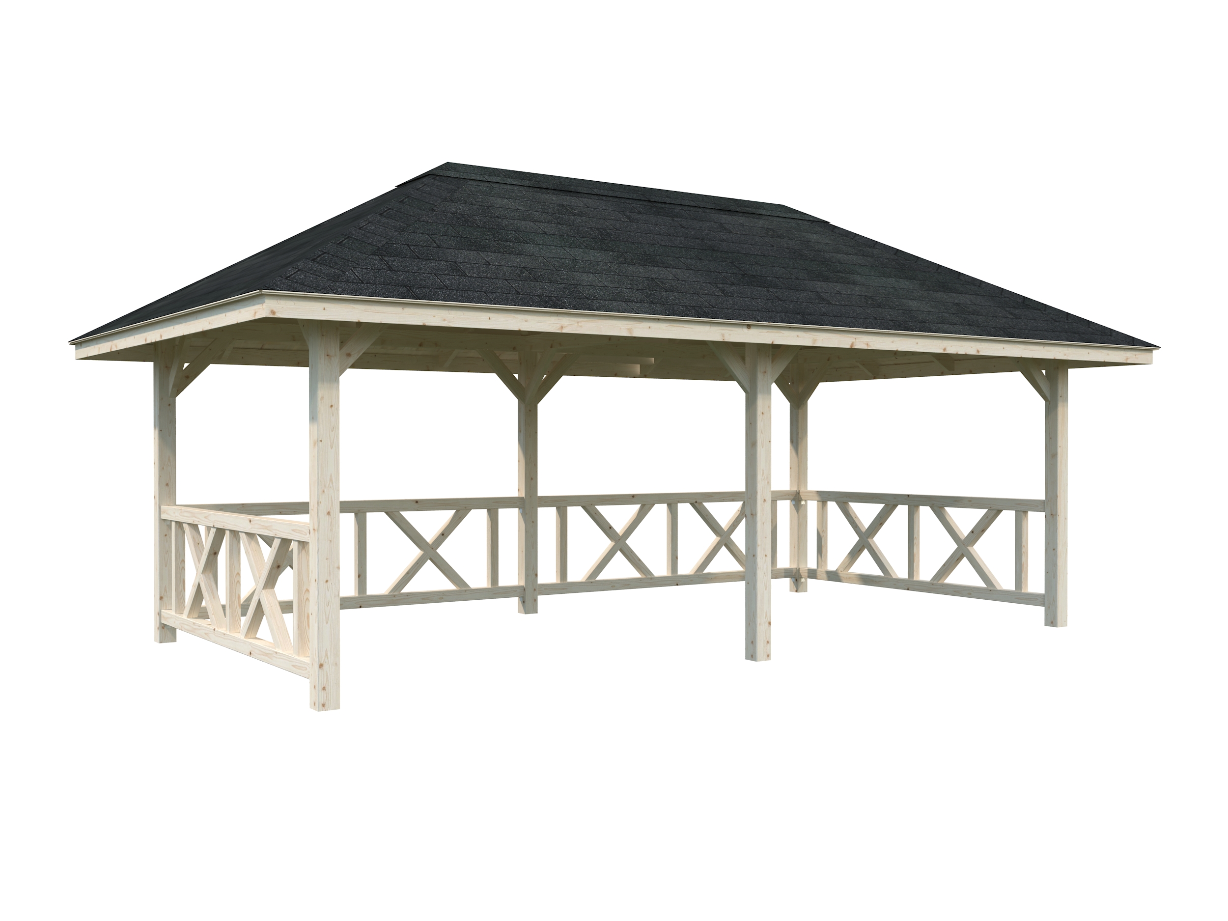 Palmako Pavillon Bianca 16,6 m² Set 107 naturbelassen