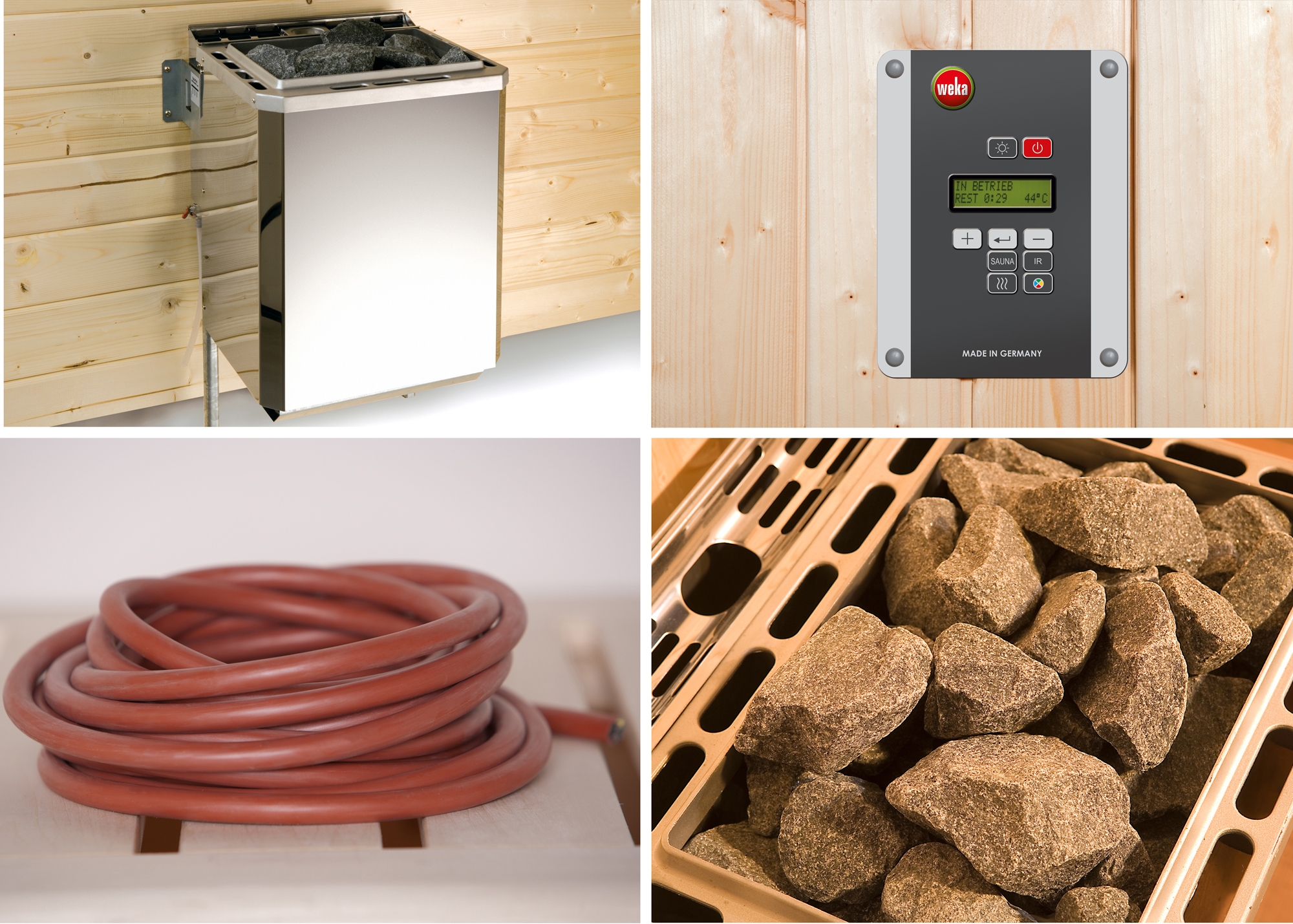 Weka Saunaofen-Set 2 inkl. 4,5 kW Ofen, Saunasteine, Steuergerät