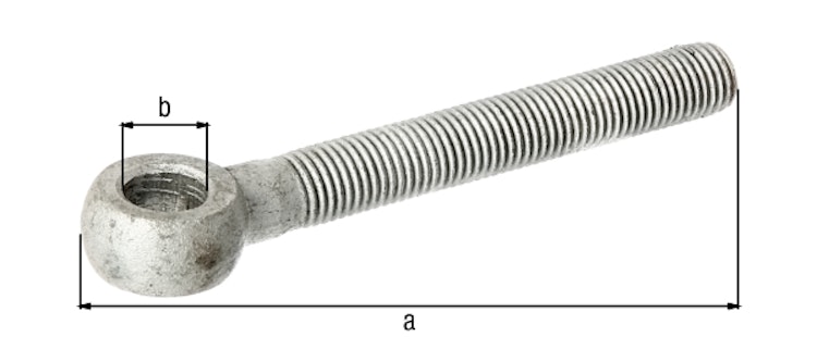 Alberts® Augenschraube,fvz.,Gew.M20,Abstand Anfang Gewindest.-Mitte Augenschr.150mm,o.Zub 