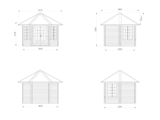 Palmako Pavillon Hanna 7,6 m² - 34 mm