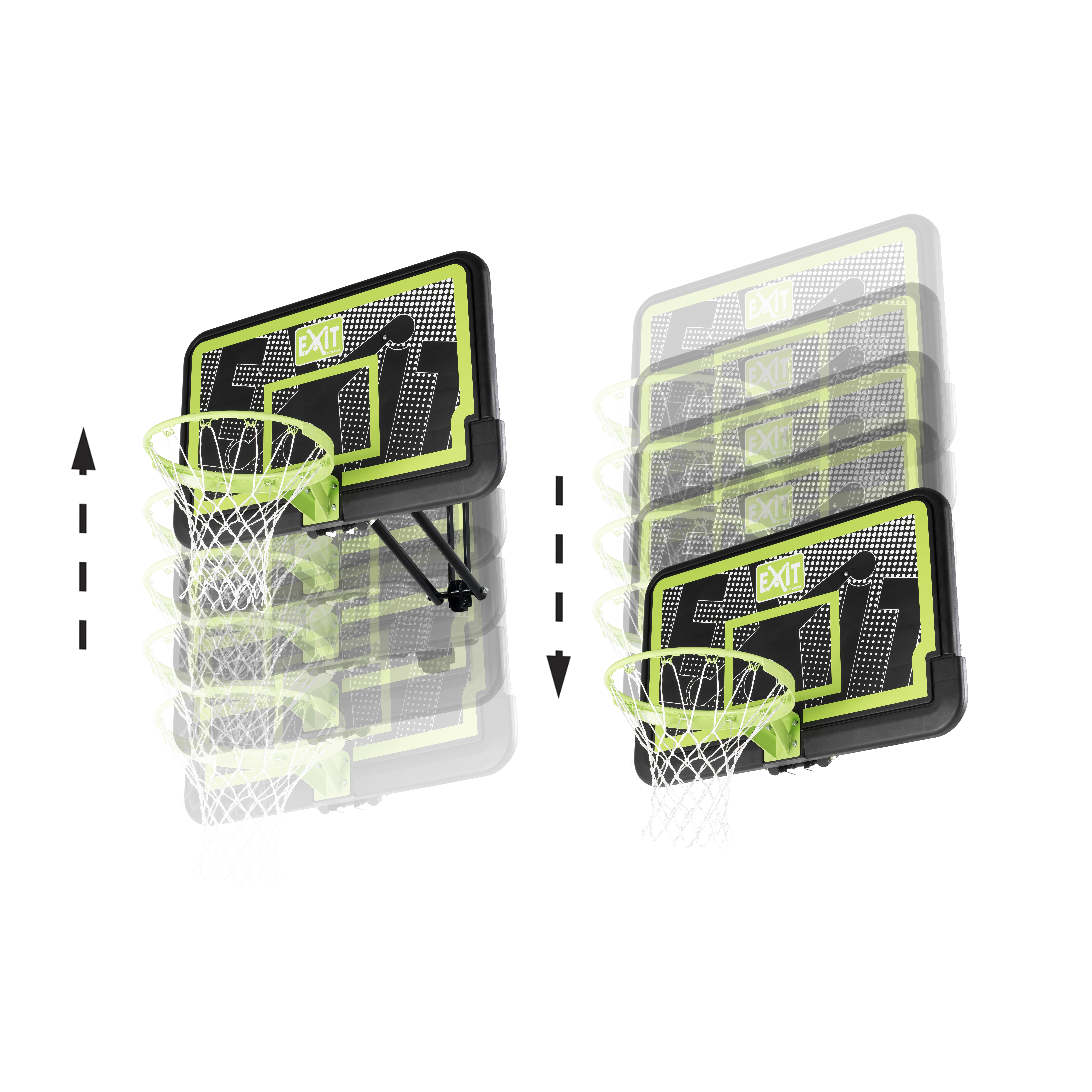 EXIT Basketballkorb Galaxy Wall-Mount System Black Edition-mit Dunkring
