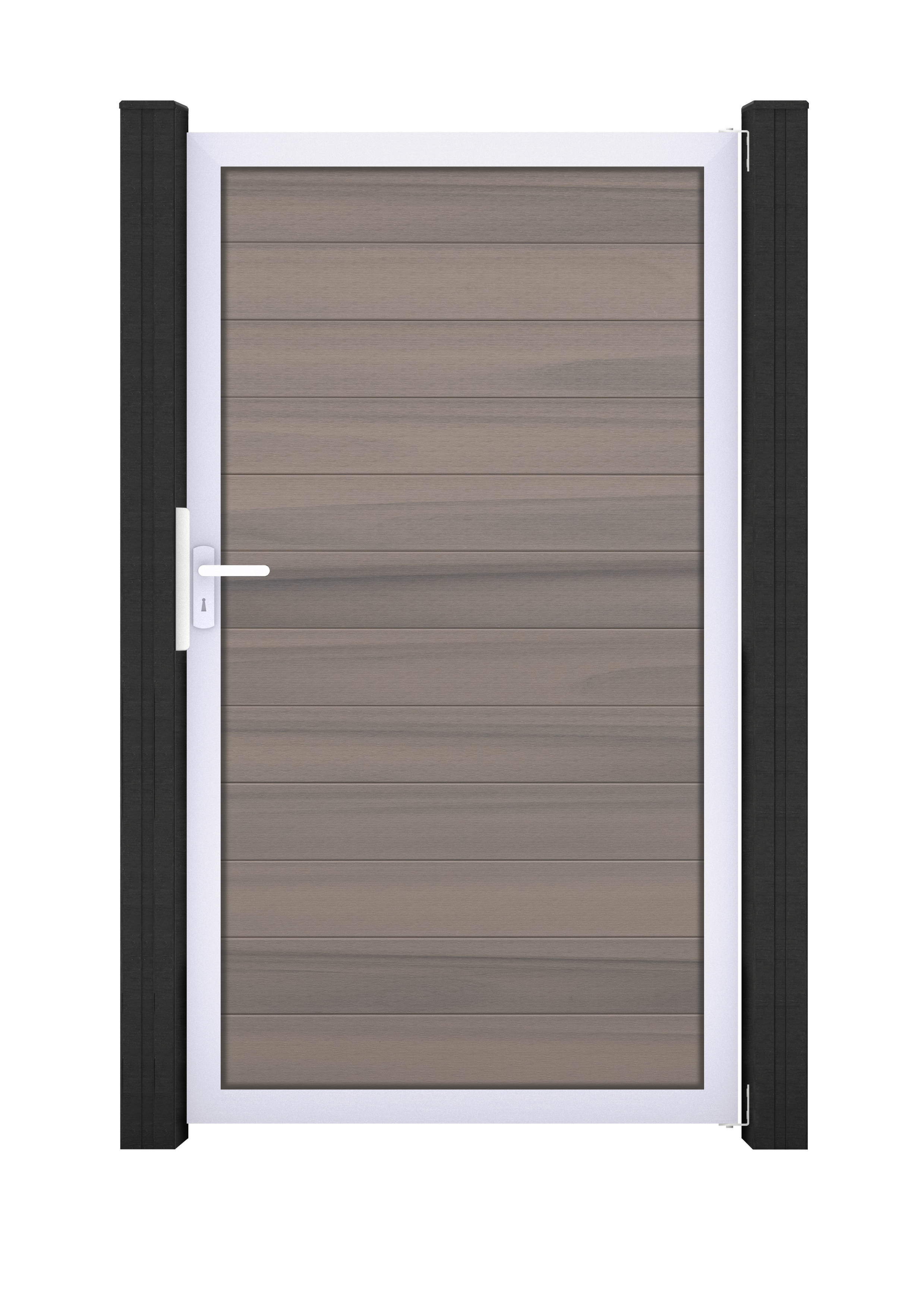 GroJa Solid Steckzaun Universal Einzeltor Sondermaß mit Alurahmen  Bi-Color co-extrudiert