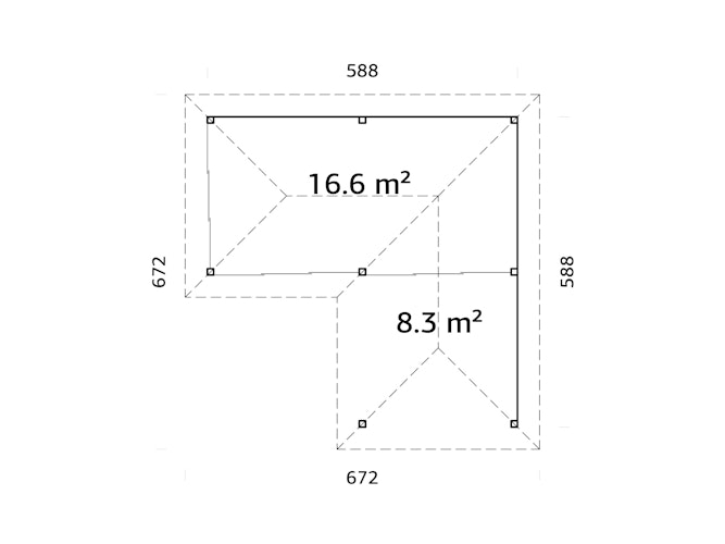 Palmako Pavillon Bianca 24,9 m² Set 514 Slide Plus mit Isolierglas-Schiebetüren