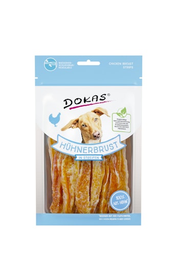 DOKAS Hühnerbrust in Streifen Hundesnack