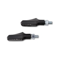 HIGHSIDER smart Shorty-Fin LED Blinker Gehäuse Schwarz / Linse Rauchgrau (Paar), Vorn & Hinten