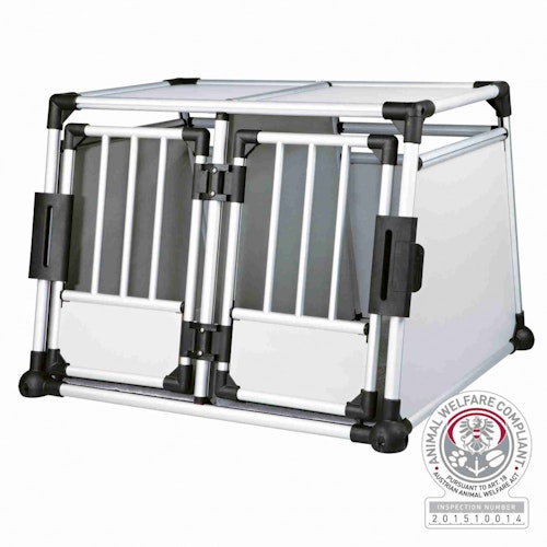 TRIXIE Transportbox doppelt Aluminium M-L 93x88x64cm