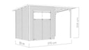 Bertilo Gartenhaus Pent Modern 3 Plus inkl. Anbaudach - 18 mm