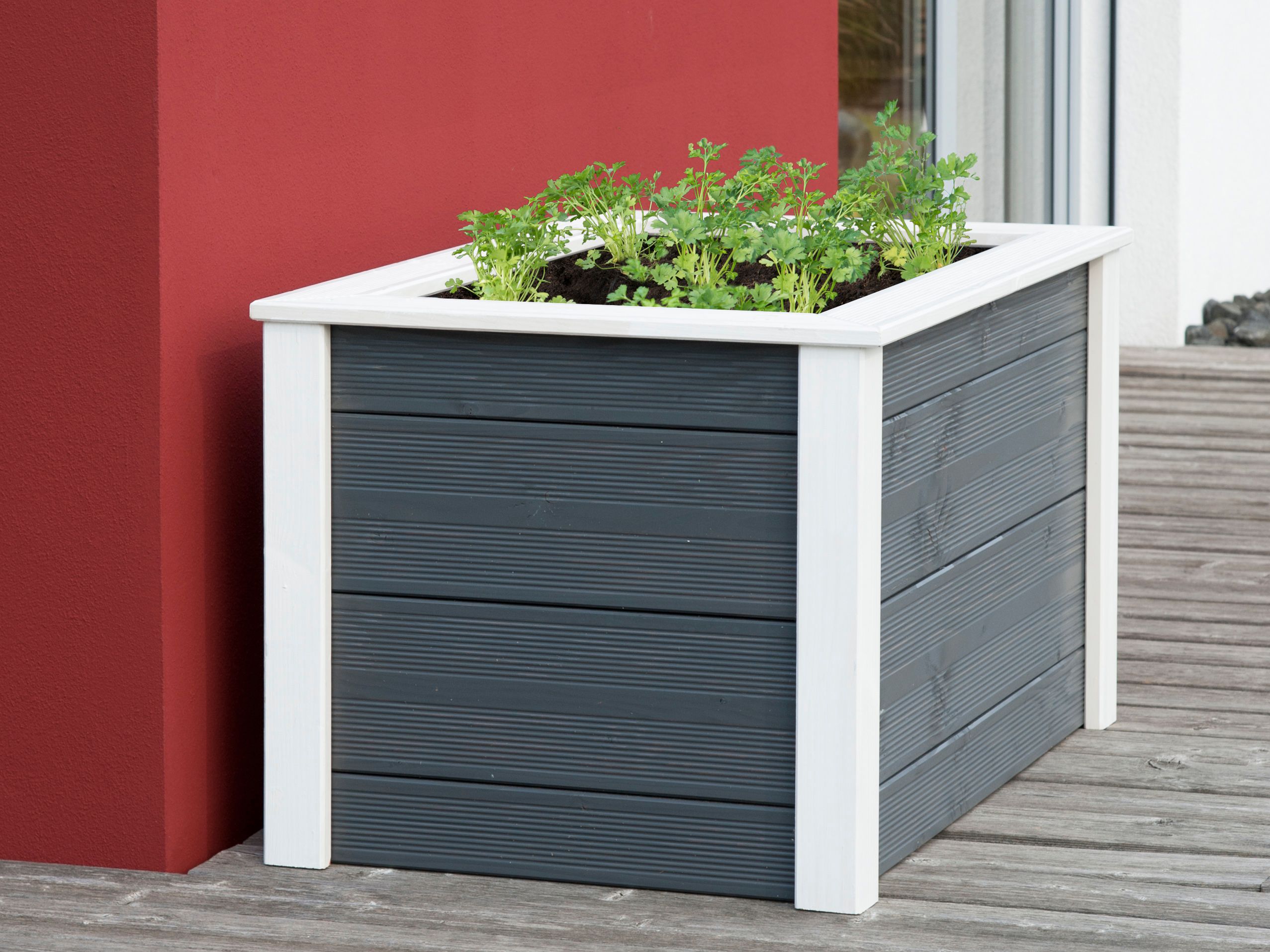 BM TYP 523 Hochbeet 106 x 65 x 60 cm, Grau/Weiß
