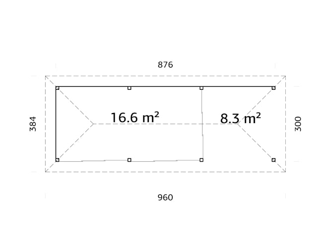 Palmako Pavillon Bianca 24,9 m² Set 517 Slide Plus mit Isolierglas-Schiebetüren