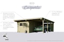 Vorschaubild Karibu Doppelcarport Eco 2 mit integriertem Abstellraum klein - kesseldruckimprägniert