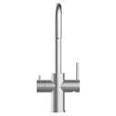 Vorschaubild 5 Wege Wasserhahn Küchenarmatur, Edelstahl Massiv mit 360° schwenkbarem N-Auslauf, Gebürstet