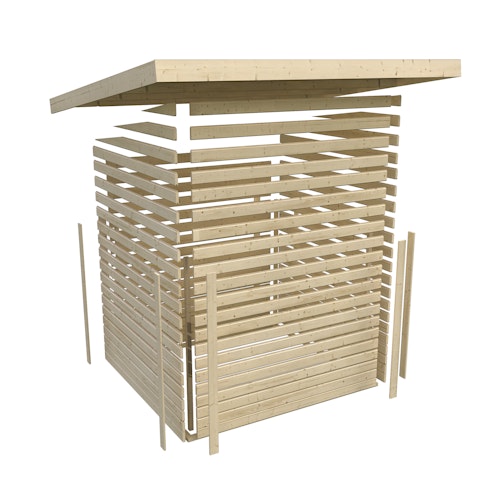Karibu Woodfeeling Gartenhaus Schwandorf 3/5 inkl. 225 cm Schleppdach//Seiten- und Rückwand