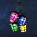 Konstsmide Ganzjahresbeleuchtung LED Lampion Lichterkette 20 bunte Laternen