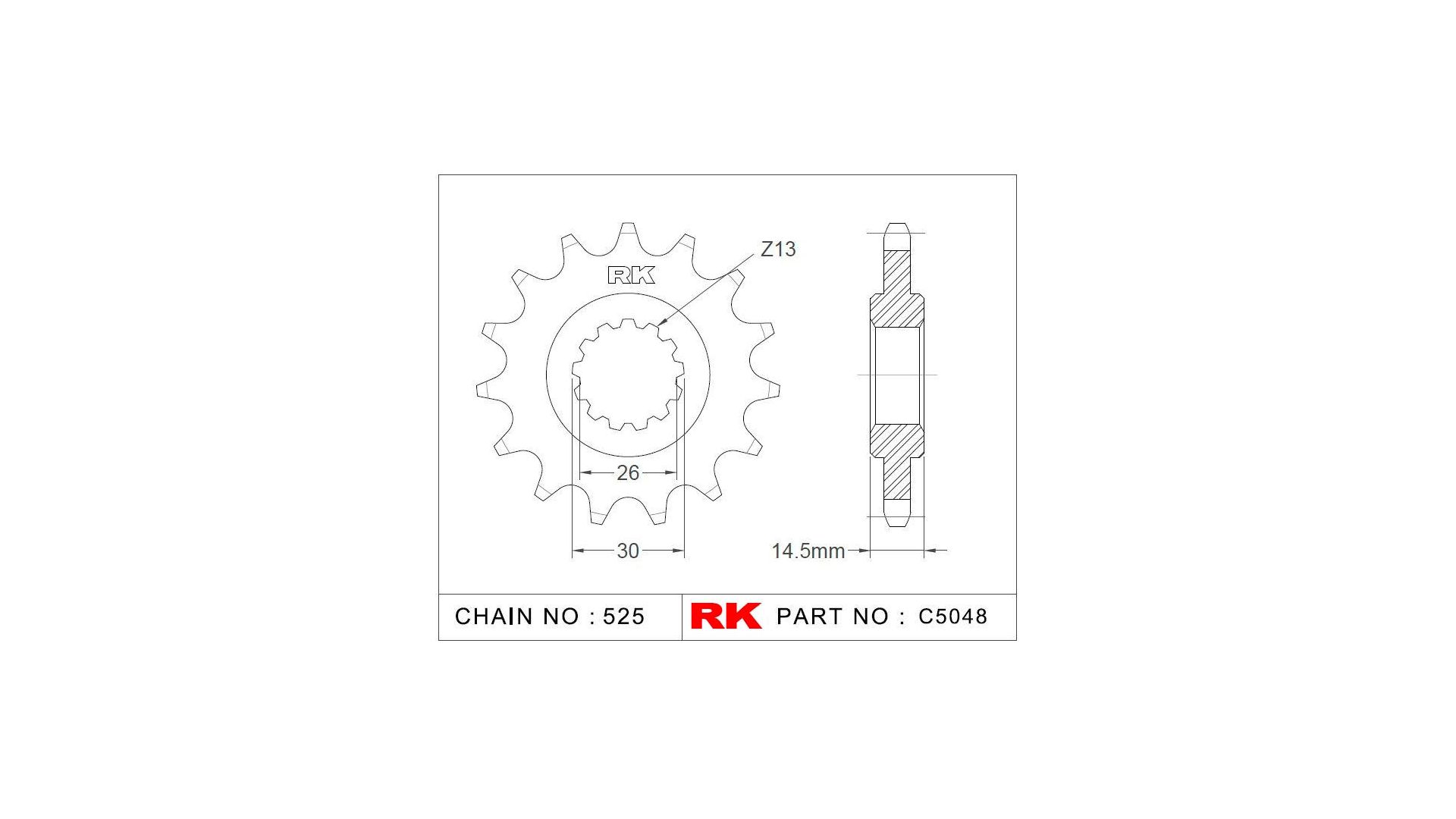 RK Antriebsritzel C5048 16 Zähne