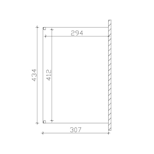 Skan Holz Aluminium Terrassenüberdachung Modena Breite 434 cm mit Echtglas-Dach