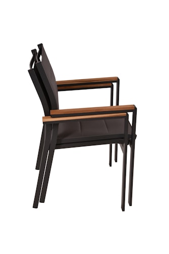 Garden Pleasure Gartenmöbel Set SILEA / DAVINA 02, Tisch 200 x 100 + 6 Stapelsessel, Aluminium / Nonwood / Kunststoffgewebe