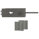 Vorschaubild Griffwerk PURISTO S -Kaschmirgrau Ganzglastürbeschlagset -3-teiliger Bandsatz -mit Griff DESM LEAF LIGHT -EM -PZ