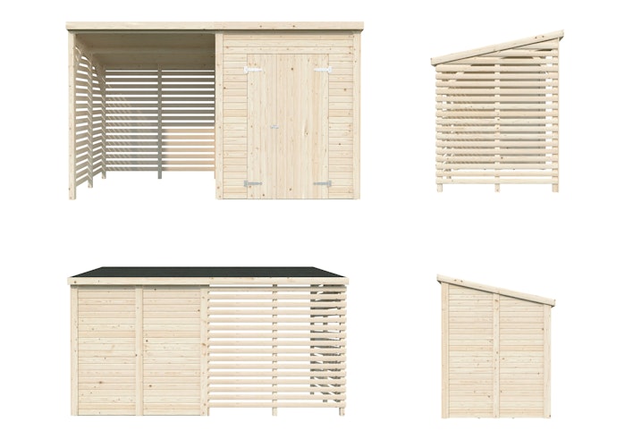 Palmako Gerätehaus Leif 3,0 m² + 2,9 m² Anbau - 16 mm