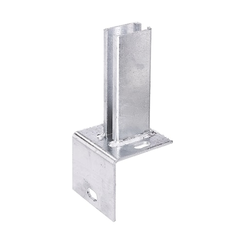 Alberts® Pfostenträger f.Zaunpf.Doppelstab-Gittermatten/L-Steine,grün,z.Aufschr.f.60x40mm 685591