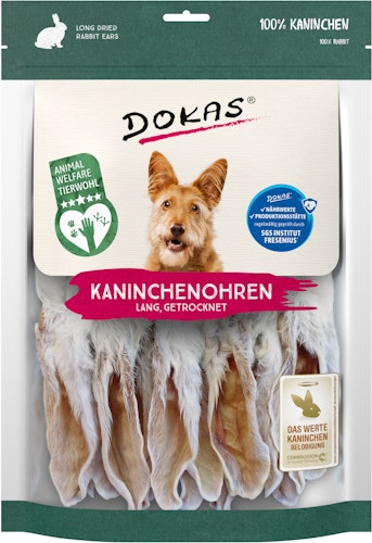 DOKAS Kaninchenohren getrocknet Hundesnack