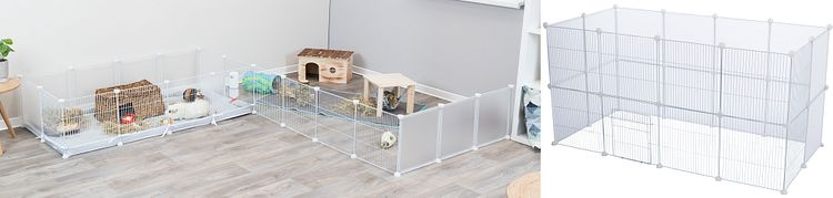 TRIXIE Indoor Freilaufgehege, Metall/Kunststoff, 140 × 35 × 70 cm, weiß