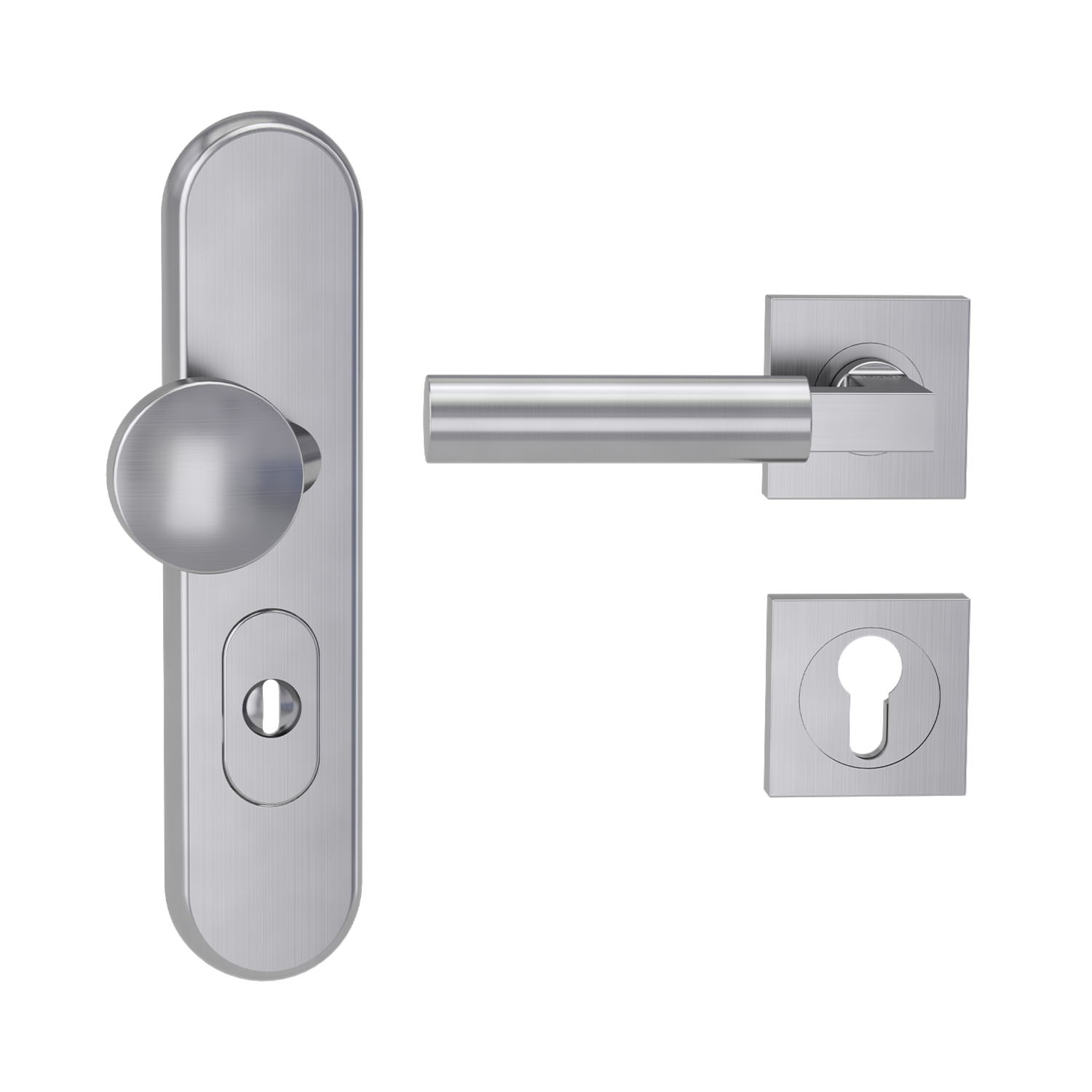 Griffwerk Kombi-Schutzbeschlag TITANO SB_882 mit Griff METRICO PROF 72mm Zylinderabdeckung Tür 38-50mm L METRICO PROF ec...