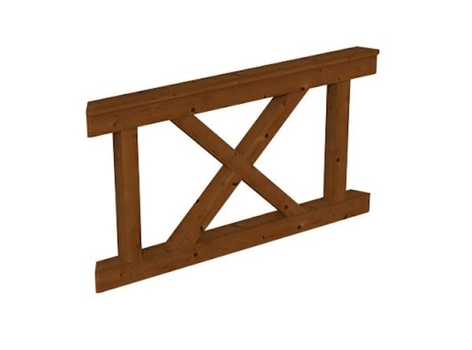 Skan Holz Brüstung Andreaskreuze für Pavillon Versailles