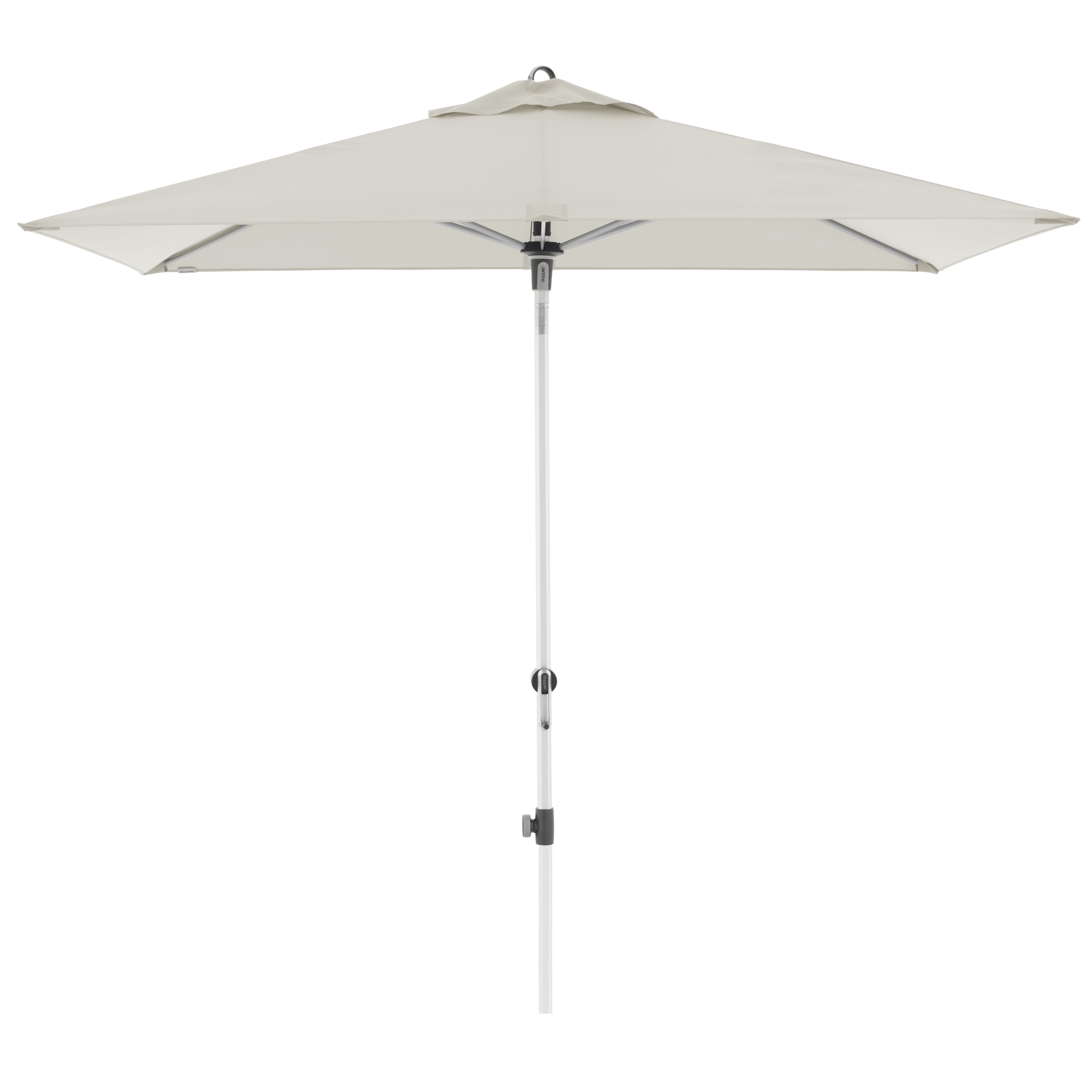 doppler Mittelmastschirm EXPERT 220 x 140 Auto-Tilt, Aluminium Silber / 100 % Polyester 180 g/m² Natur