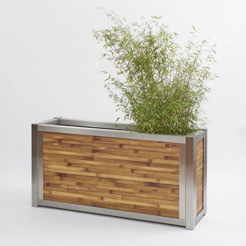 BambusBASIS Hochbeet mit Kokosfrostschutzmatte - Profile Edelstahl