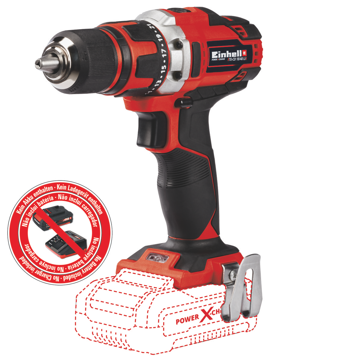 Einhell Akku-Bohrschrauber TE-CD 18/40 Li-Solo 4513925