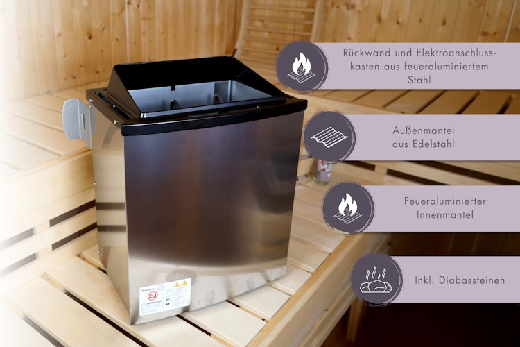 Karibu 11 kW Saunaofen finnisch anthrazit für externe Steuerung 