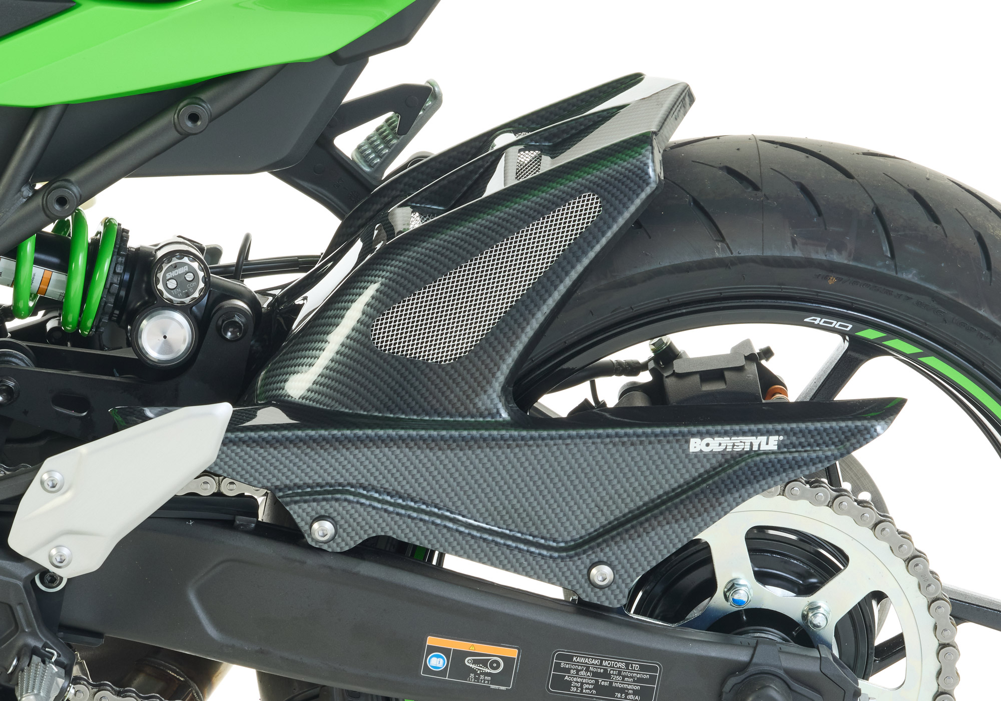 BODYSTYLE Raceline Hinterradabdeckung ABS Kunststoff Carbon Look für KAWASAKI ZX-4R / SE / RR