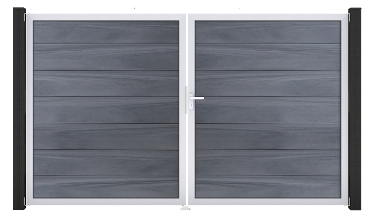 GroJa Solid Grande Tor 2-flügelig 3000 x 1800 mm, Alu-Rahmen EV1